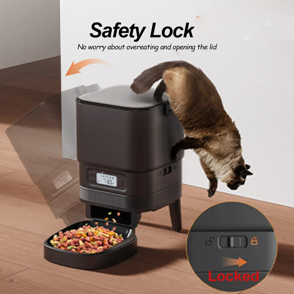 Furpipi Automatic Cat Feeder Button Version Auto Cat Food Dispenser Accessories Smart Control Pet Feeder For Cats Dog Dry Food