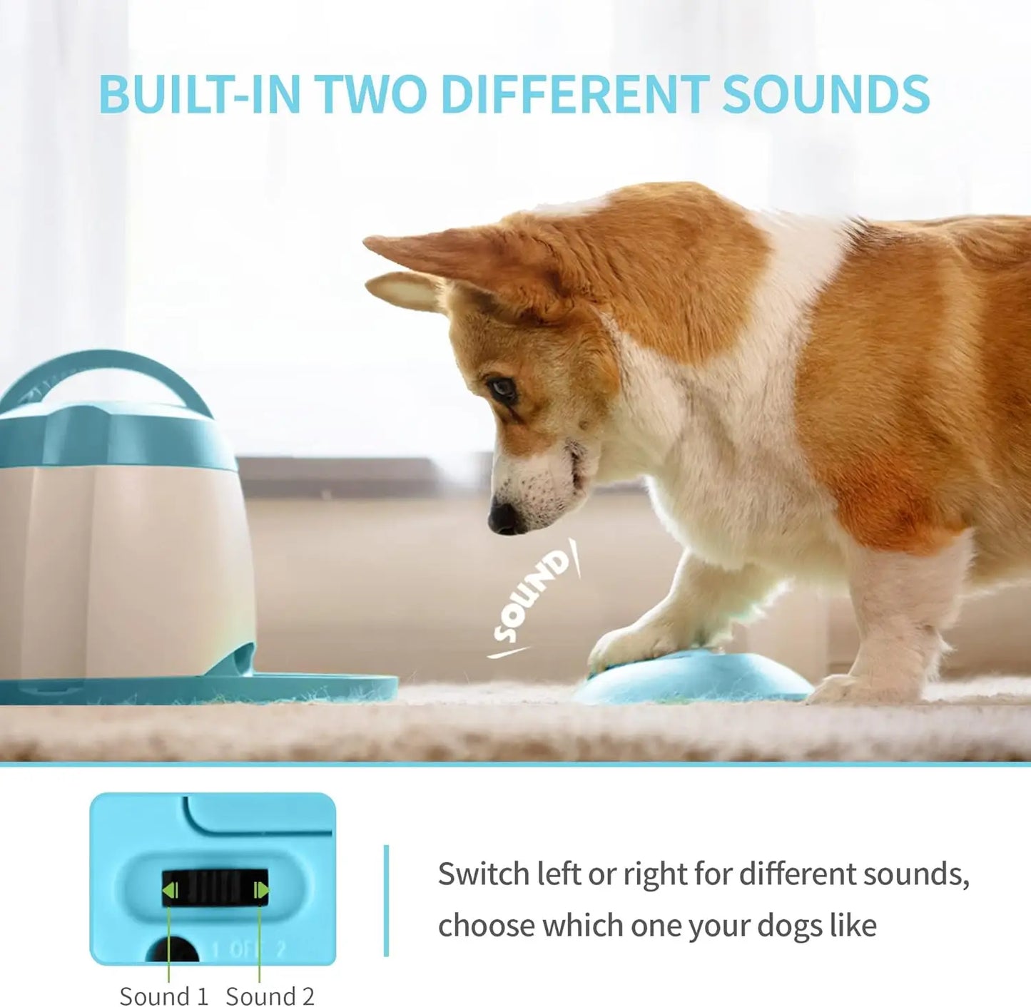Automatic Treat Dispenser with Remote Button, Puzzle Memory Training Activity Toy- IQ Training Feeder, Pet Automatic Feeders