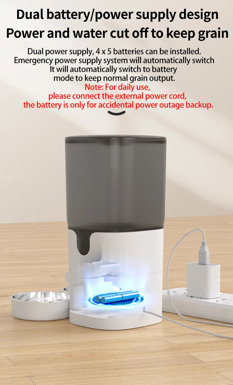 PAPIFEED cat double bowl smart automatic feeder cat food dog food pet food dispenser 7L large capacity connect wifi timer dosing