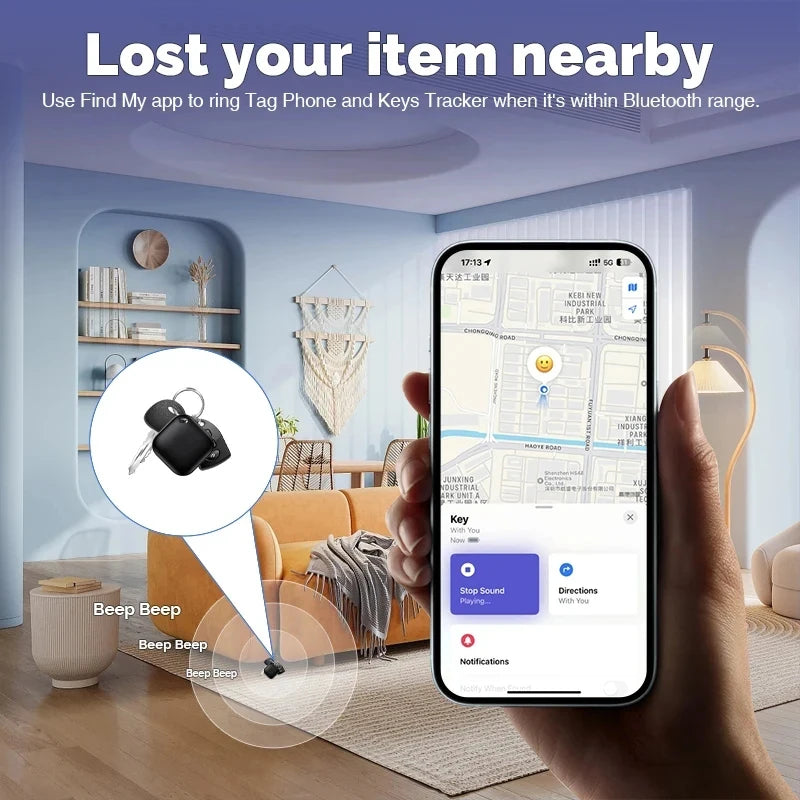 4PCS Smart Bluetooth GPS Tracker Work with Apple Find My APP ITag Anti Lost Reminder Device MFI Locator Car Key Pet Kids Finder
