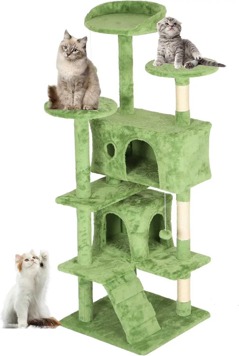 Tree 54inTower Multi-Level Durable Scratching Post & Cozy Fun Cat Jumping Platform Space Saving Cat Condo Pet