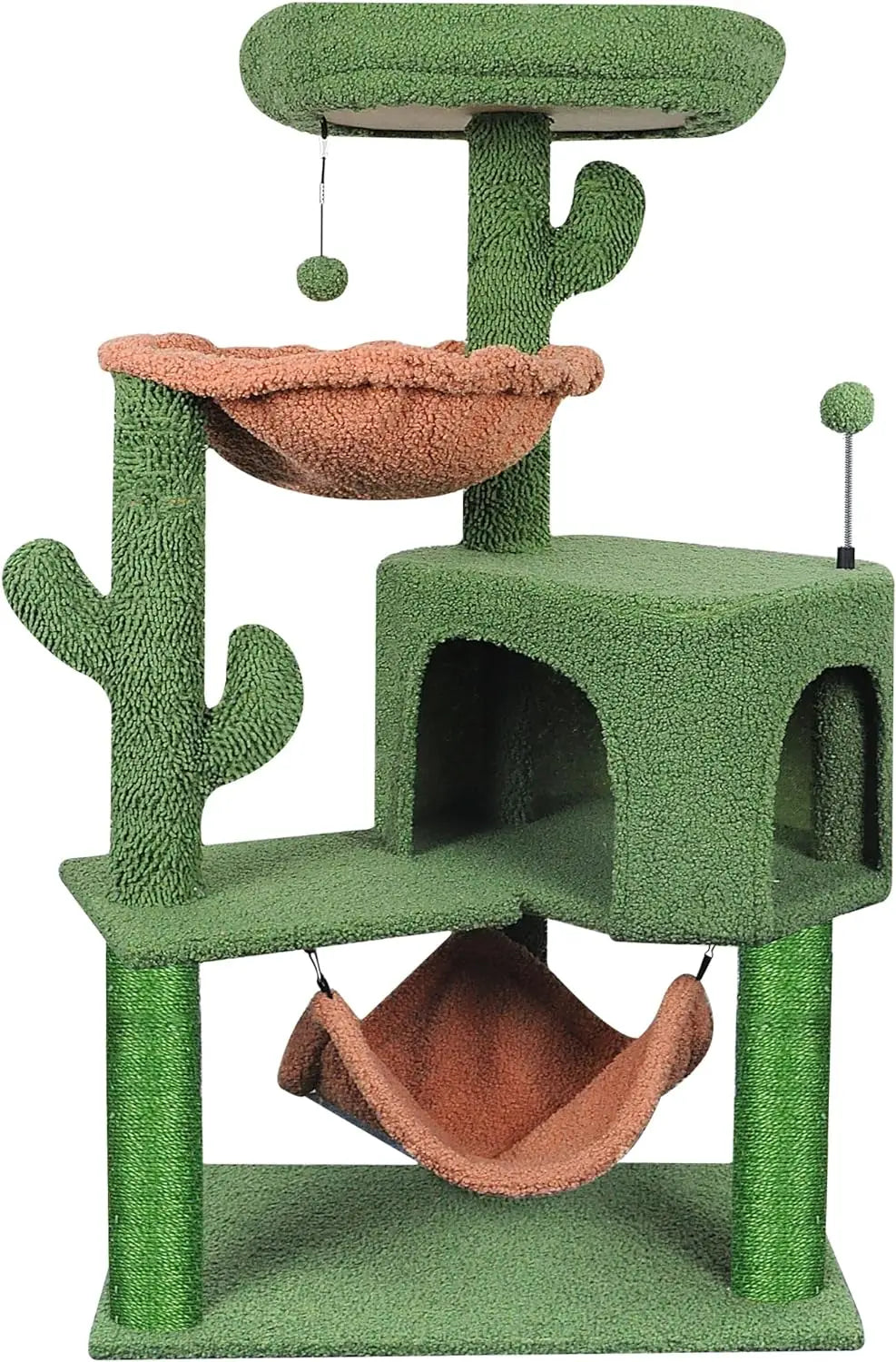 Cat Tree with Large Hammock, Gray Apartment, 22.4X13.8X39.4