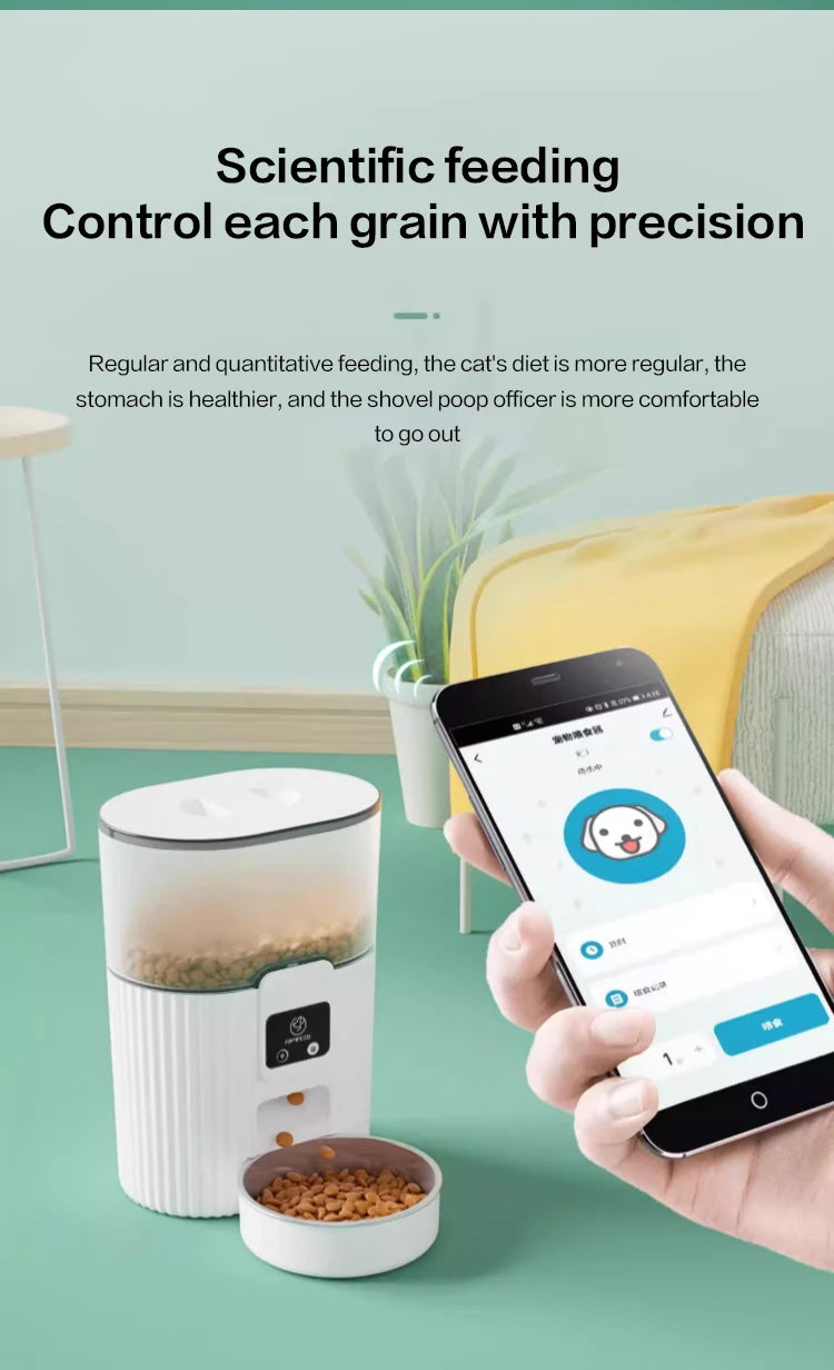 PAPIFEED cat automatic feeder dog fixed feeding machine cat food dog food wifi remote smart cat pet food dispenser