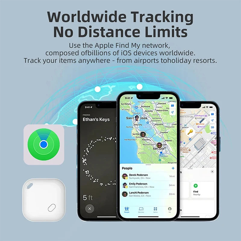4PCS Smart Bluetooth GPS Tracker Work with Apple Find My APP ITag Anti Lost Reminder Device MFI Locator Car Key Pet Kids Finder