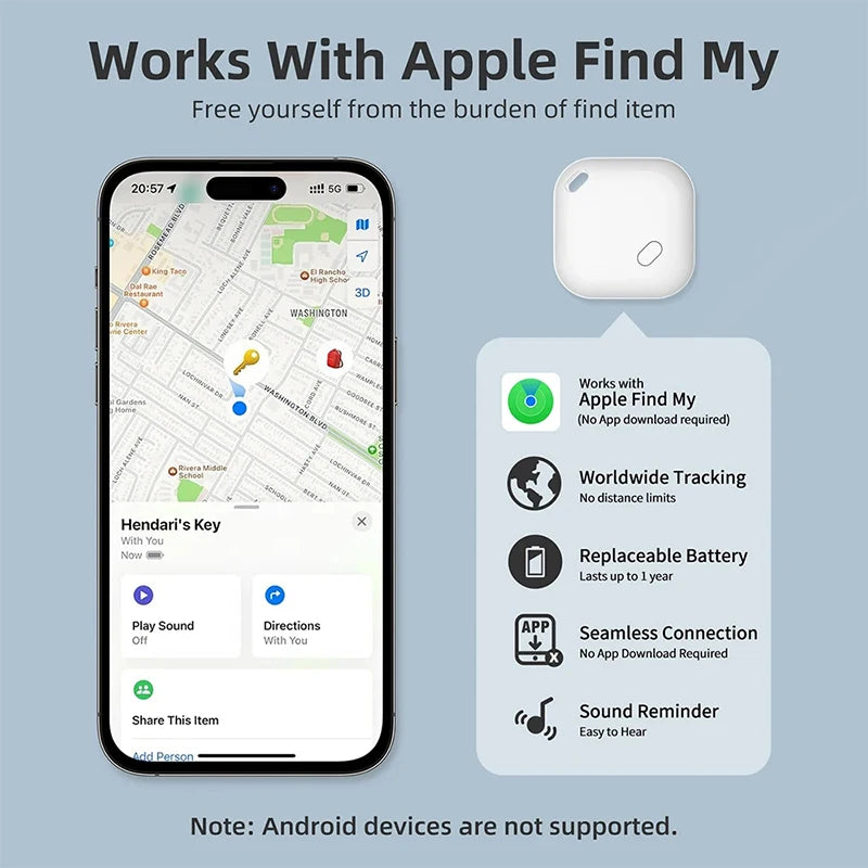 4PCS Smart Bluetooth GPS Tracker Work with Apple Find My APP ITag Anti Lost Reminder Device MFI Locator Car Key Pet Kids Finder