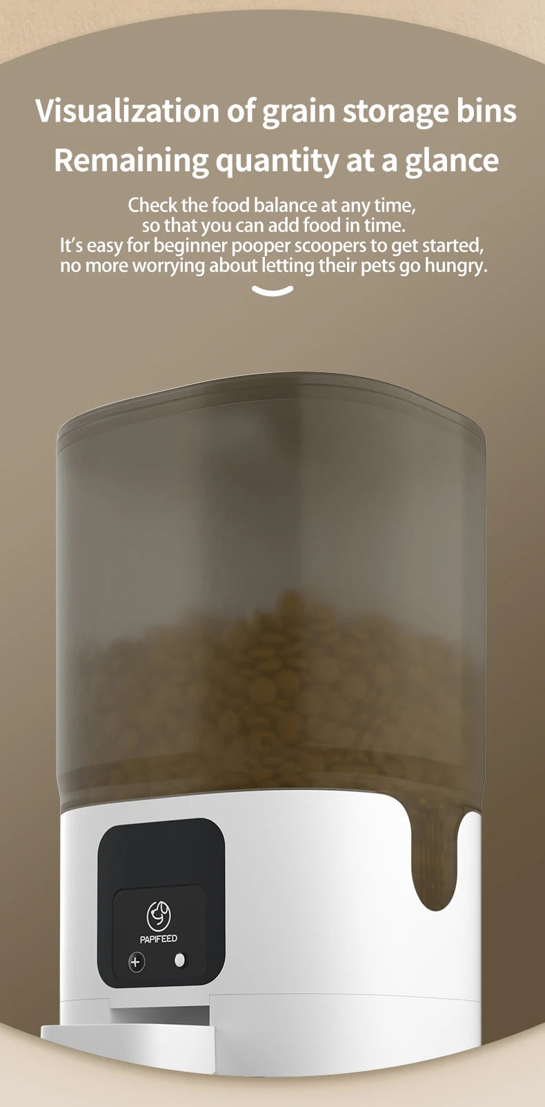 PAPIFEED cat double bowl smart automatic feeder cat food dog food pet food dispenser 7L large capacity connect wifi timer dosing