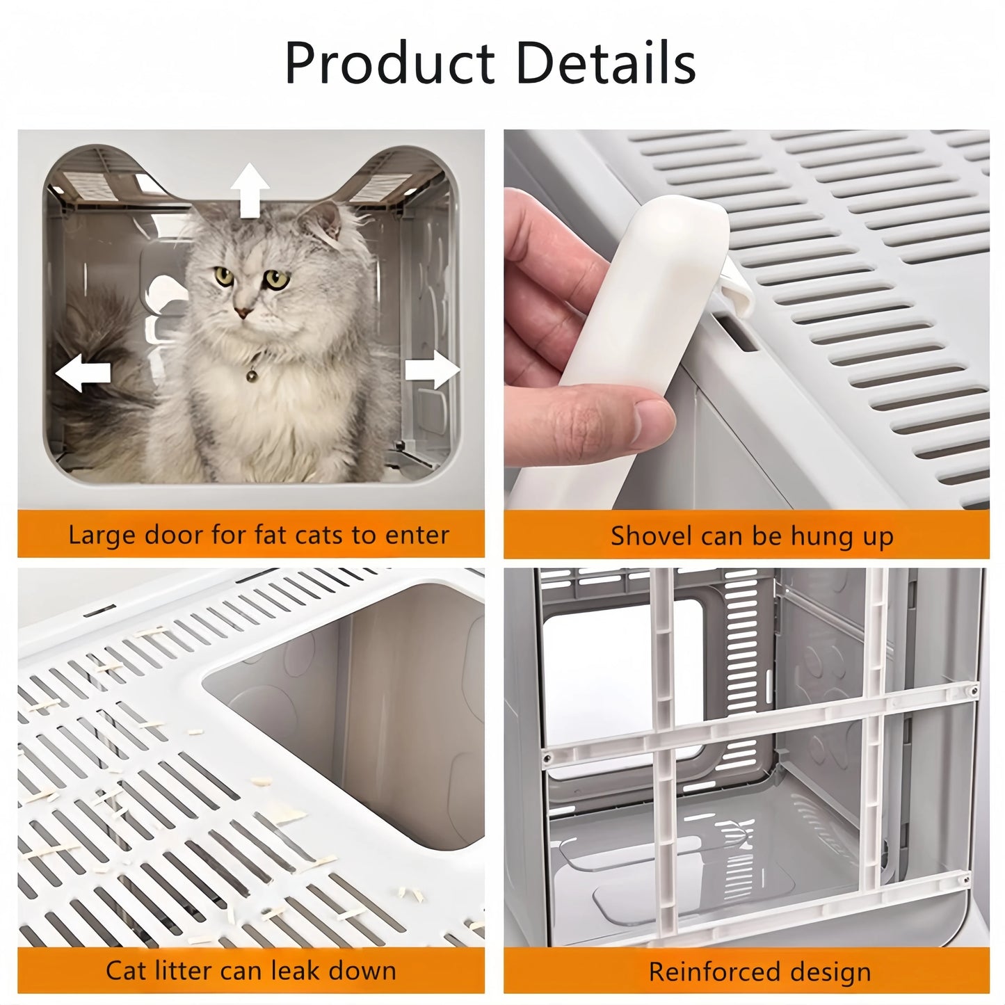 Convenient Foldable Litter Box: Drawer Design with Scooper for Easy Cat Waste Management