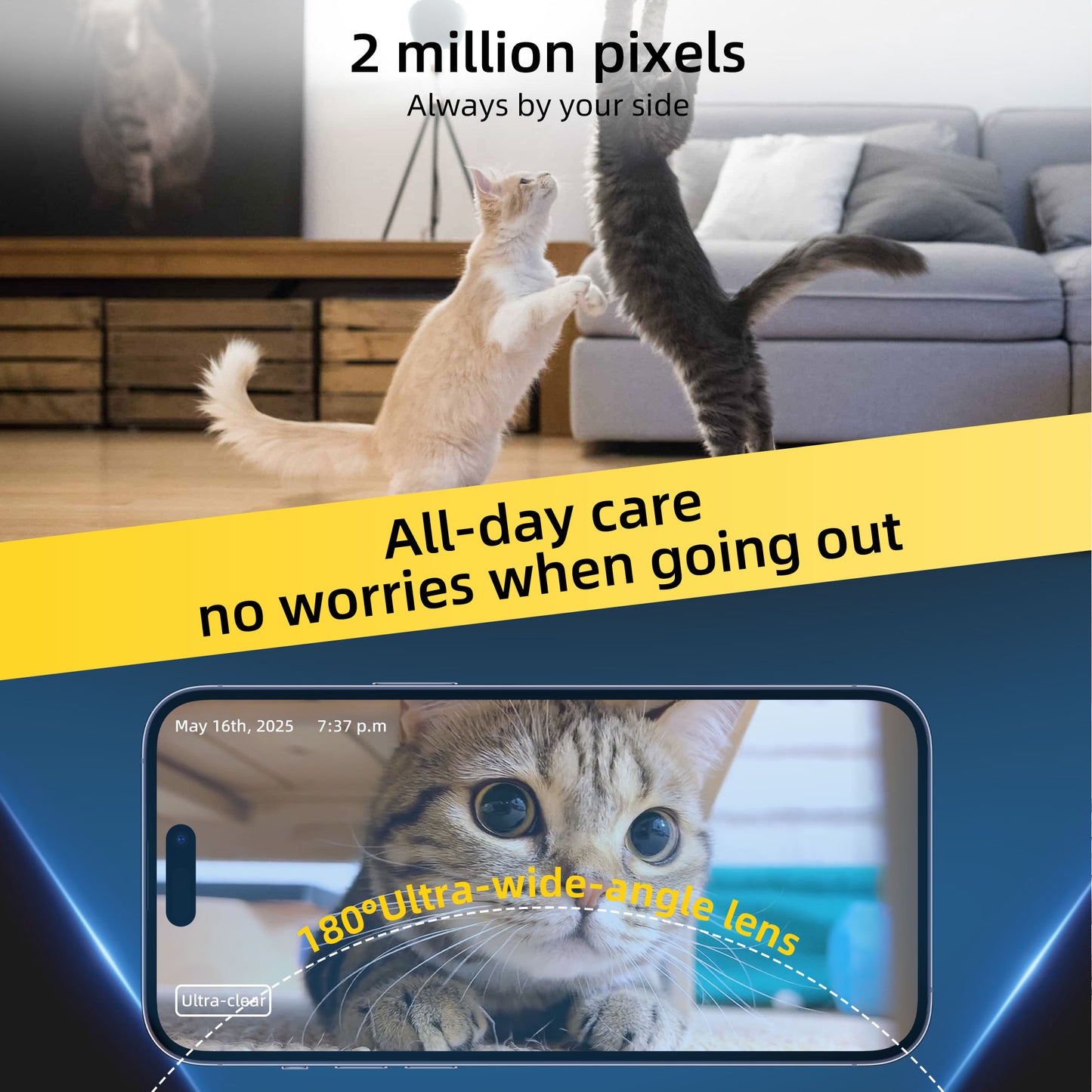 Automatic Cat Feeder with 2K Camera: 5G WiFi Automatic Dog Feeder with Night Vision,Cat Food Dispenser with 7L Large Food Storage Container for Multiple Pet,Detachable for Easy Clean