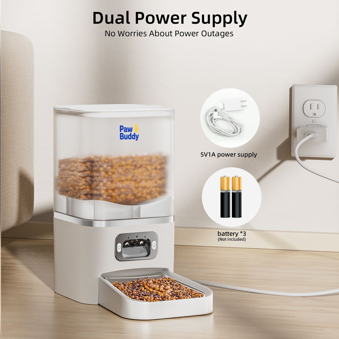 Automatic Cat Feeder with 2K Camera: 5G WiFi Automatic Dog Feeder with Night Vision,Cat Food Dispenser with 7L Large Food Storage Container for Multiple Pet,Detachable for Easy Clean