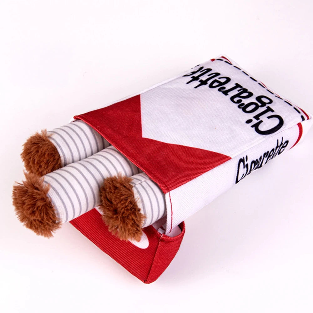 Dogs Cigarette Teeth Grinding Toys With Squeaking Sound Funny Squeaky Cigar Plush Toy For Pet Chewing Teething Grinding Training