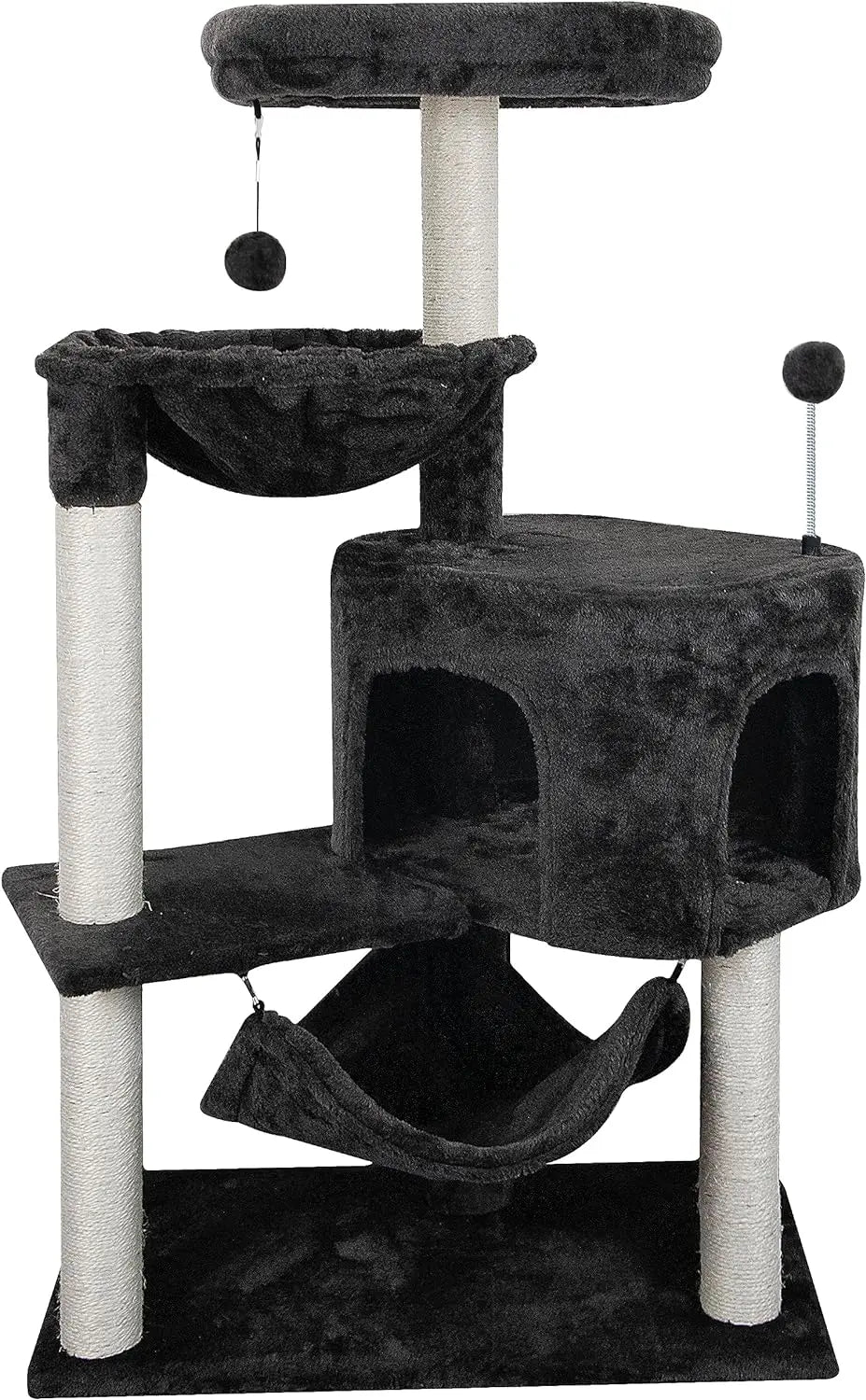Cat Tree with Large Hammock, Gray Apartment, 22.4X13.8X39.4