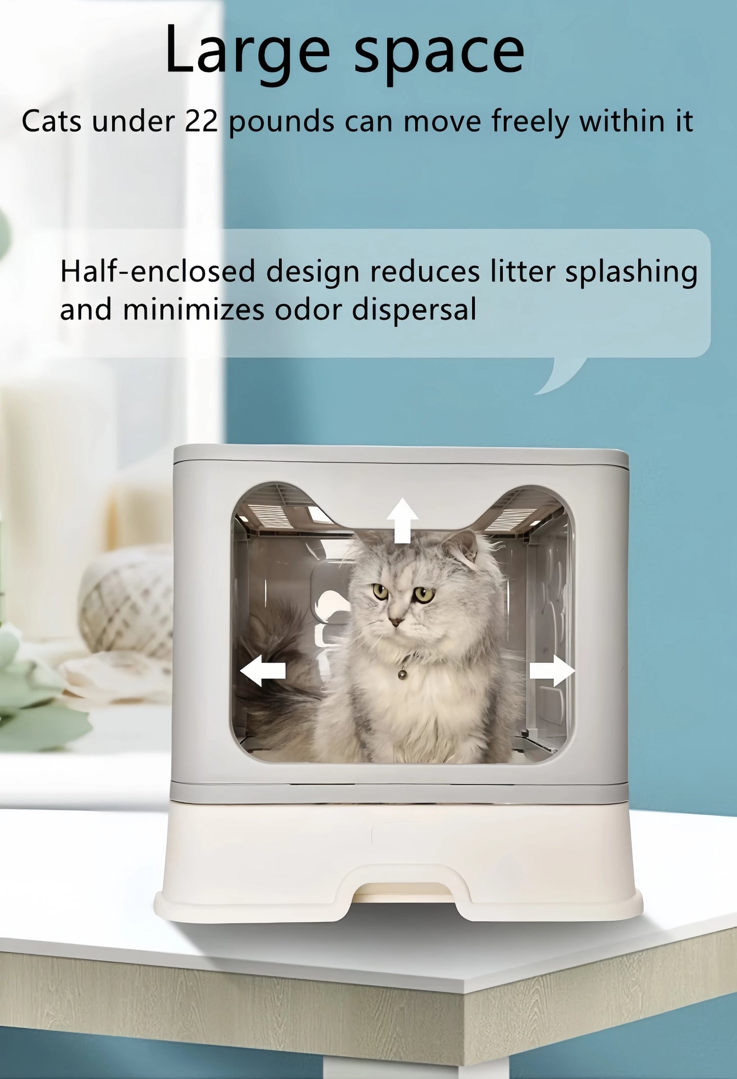 Convenient Foldable Litter Box: Drawer Design with Scooper for Easy Cat Waste Management