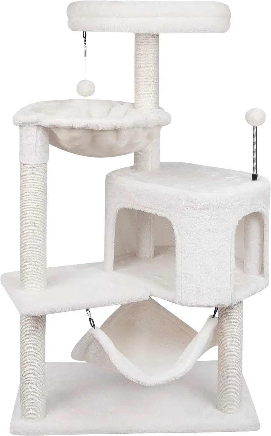 Cat Tree with Large Hammock, Gray Apartment, 22.4X13.8X39.4
